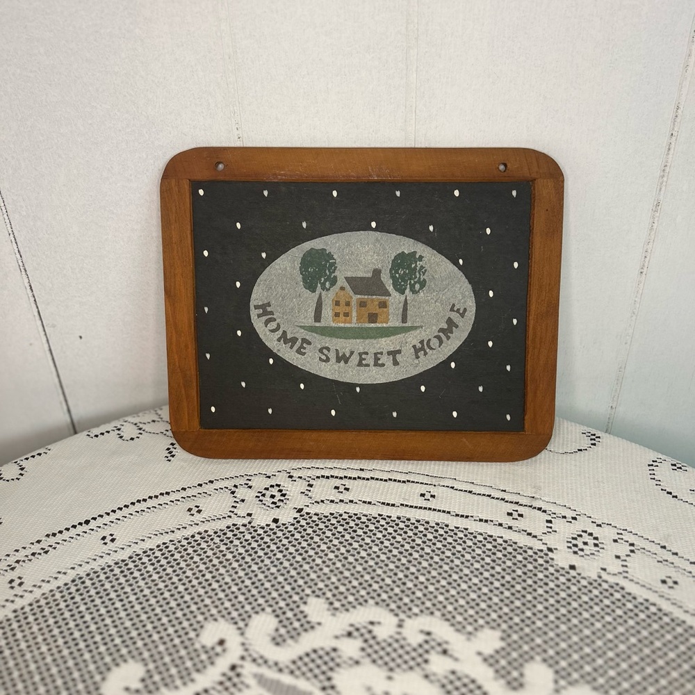 Antique Slate Board with Hand Painted Home Sweet Home Sign Design